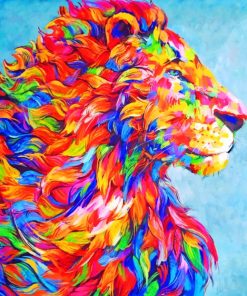 Colorful Lion paint by numbers