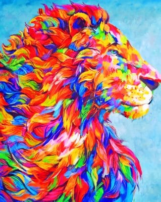 Colorful Lion paint by numbers