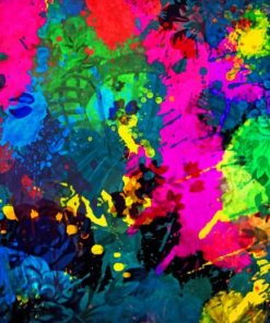 Colorful Splatter painting by numbers