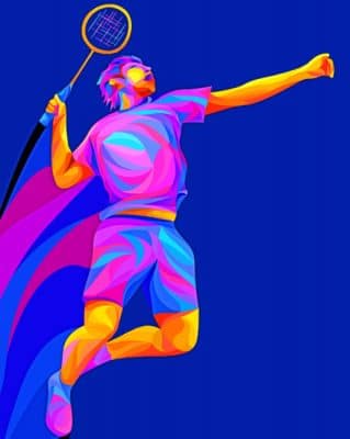 Colorful Tennis Player paint by numbers