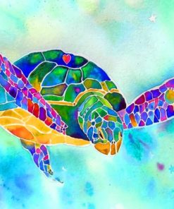 Colorful Turtle paint by numbers