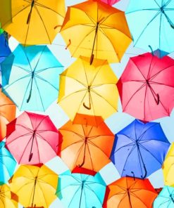 Colorful Umbrellas paint by numbers