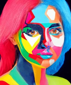 Colorful Face Art paint by numbers