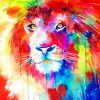 Colorful Splash Lion paint by numbers