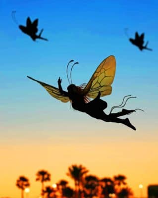 Fairy Silhouette paint by numbers