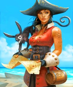 Female Pirate paint by numbers