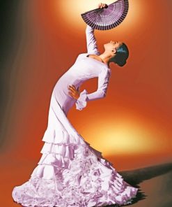 Flamenco Dancer With White Dress paint by numbers