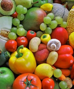 Fresh Fruits And Vegetables paint by numbers