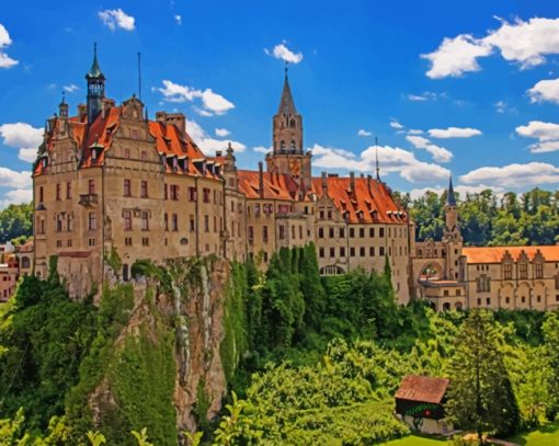 Castle In Crag Germany paint by numbers