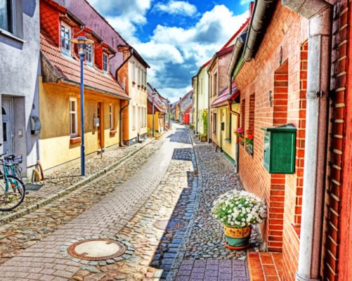 German Houses In Barth City paint by numbers