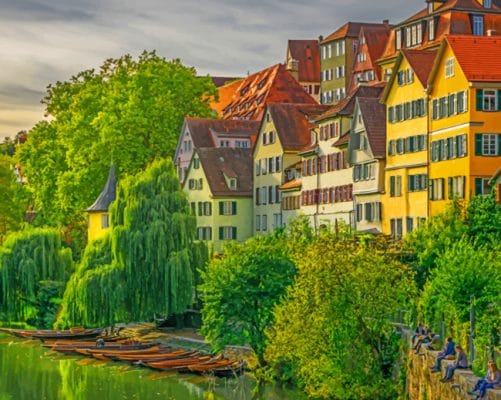 Tuebinge Houses In Germany paint by numbers