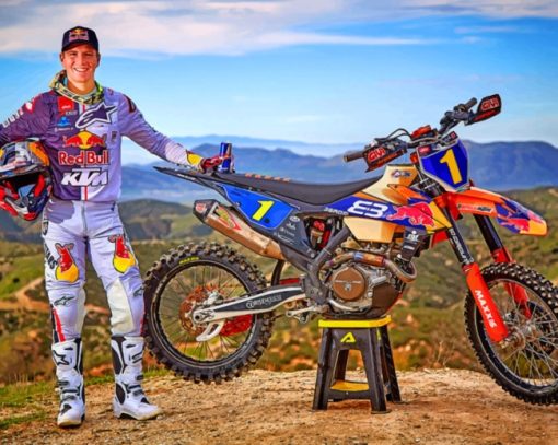 Giacomo Redondi And His Bike paint by numbers