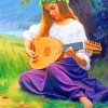 Girl Playing The Oud paint by numbers