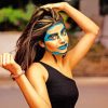 Girl With Make Up Mask paint by numbers