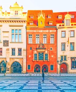 Gorgeous Facades Of Prague painting by numbers