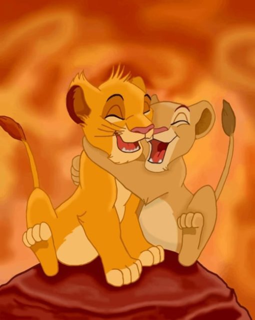 Happy Simba And Nala paint by numbers