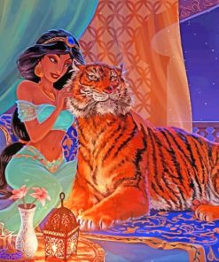 Jasmine Princess And Tiger paint by numbers