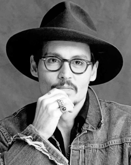 Johny Depp Black And White paint by numbers