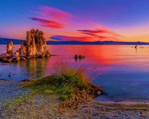 Lake In California At Sunset paint by numbers
