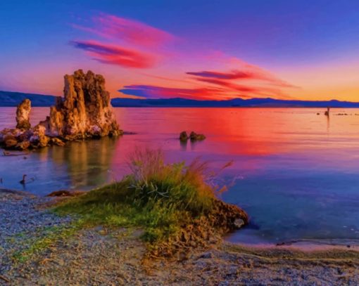 Lake In California At Sunset paint by numbers
