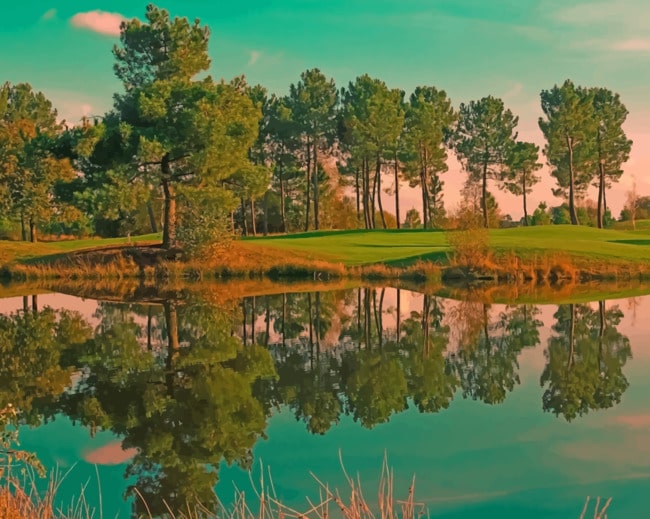 Lake Reflection painting by numbers