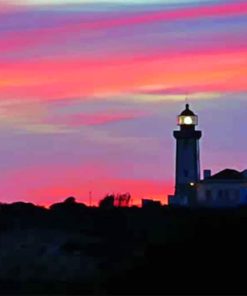 Lighthouse Silhouette paint by numbers