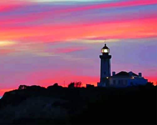 Lighthouse Silhouette paint by numbers