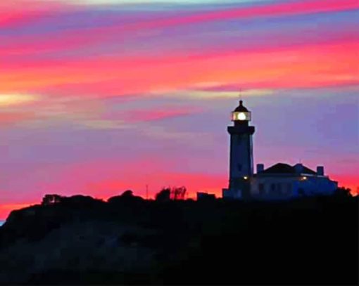 Lighthouse Silhouette paint by numbers