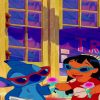 Lilo And Stitch Eating Ice Cream paint by numbers