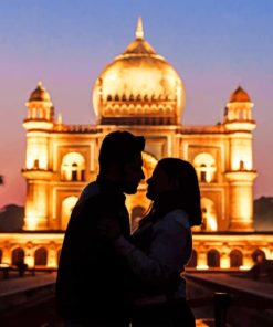 Lovers Silhouette In Safdarjung Tomb paint by numbers