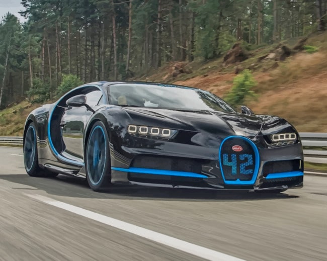 Luxury Bugatti Chiron paint by numbers