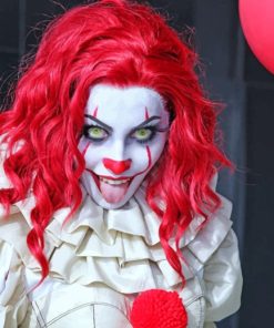 Red Head Clown Girl paint by numbers