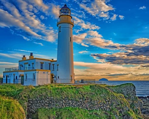 Light House And Cloudy Sky paint by numbers