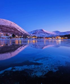 Norwegian Houses On The Lake paint by numbers