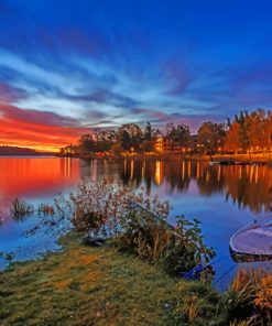 Swedish River And Sunset paint by numbers