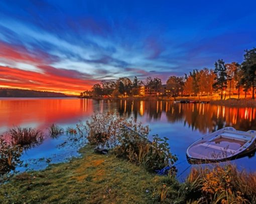 Swedish River And Sunset paint by numbers