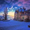 Switzerland Winter Castle paint by numbers