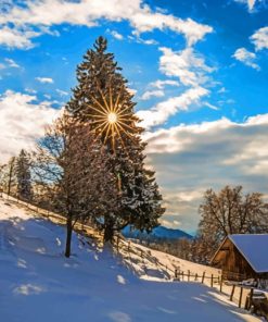 Switzerland's Snowy Mountains paint by numbers