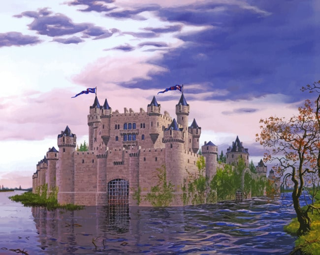 Castle In Water paint by numbers