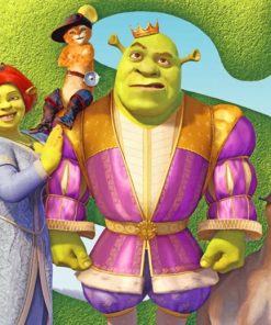 Shrek And Fiona's Family paint by numbers