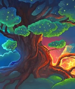 Magical Tree Fantasy Art painting by numbers