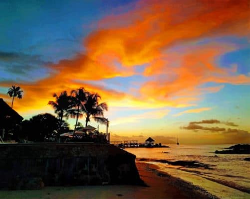 Maldives Silhouette paint by numbers