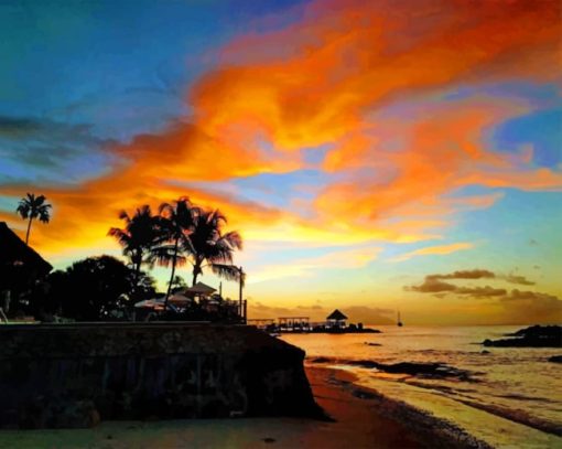 Maldives Silhouette paint by numbers