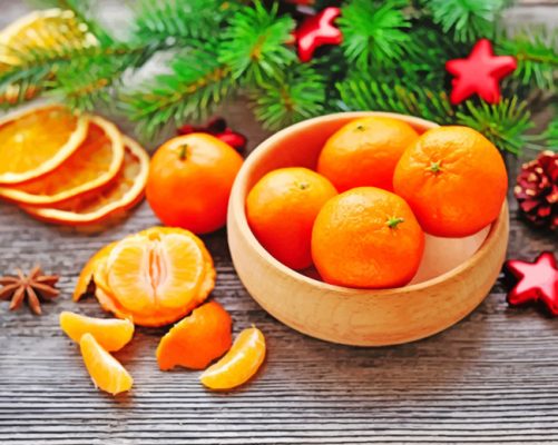 Mandarine And Christmas Vibes paint by numbers