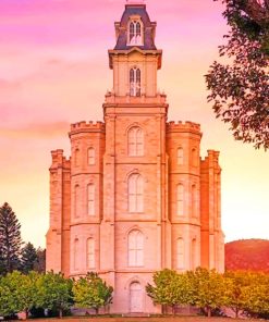 Manti Temple Utah paint by numbers