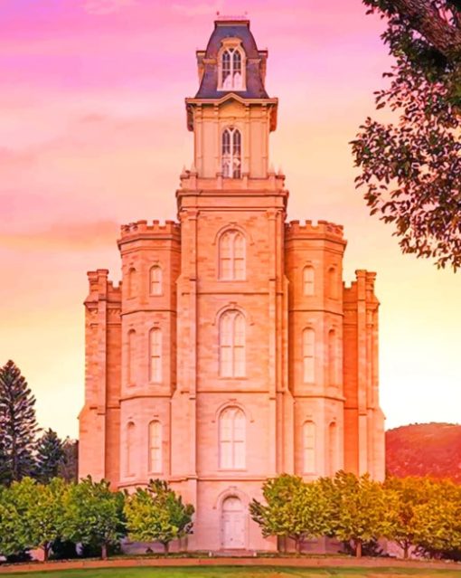Manti Temple Utah paint by numbers