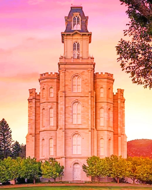 Manti Temple Utah paint by numbers
