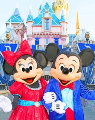 Minnie And Mickey In Disneyland Resort paint by numbers