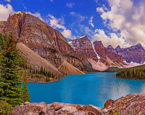 Moraine Lake painting by numbers