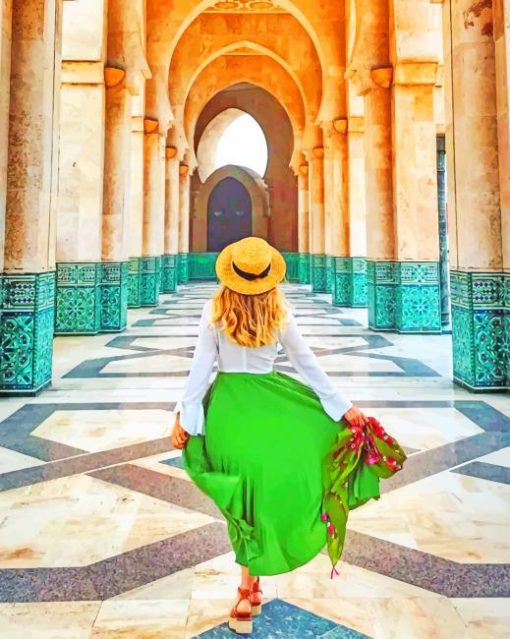 Mosque Hassan II Casablanca painting by numbers